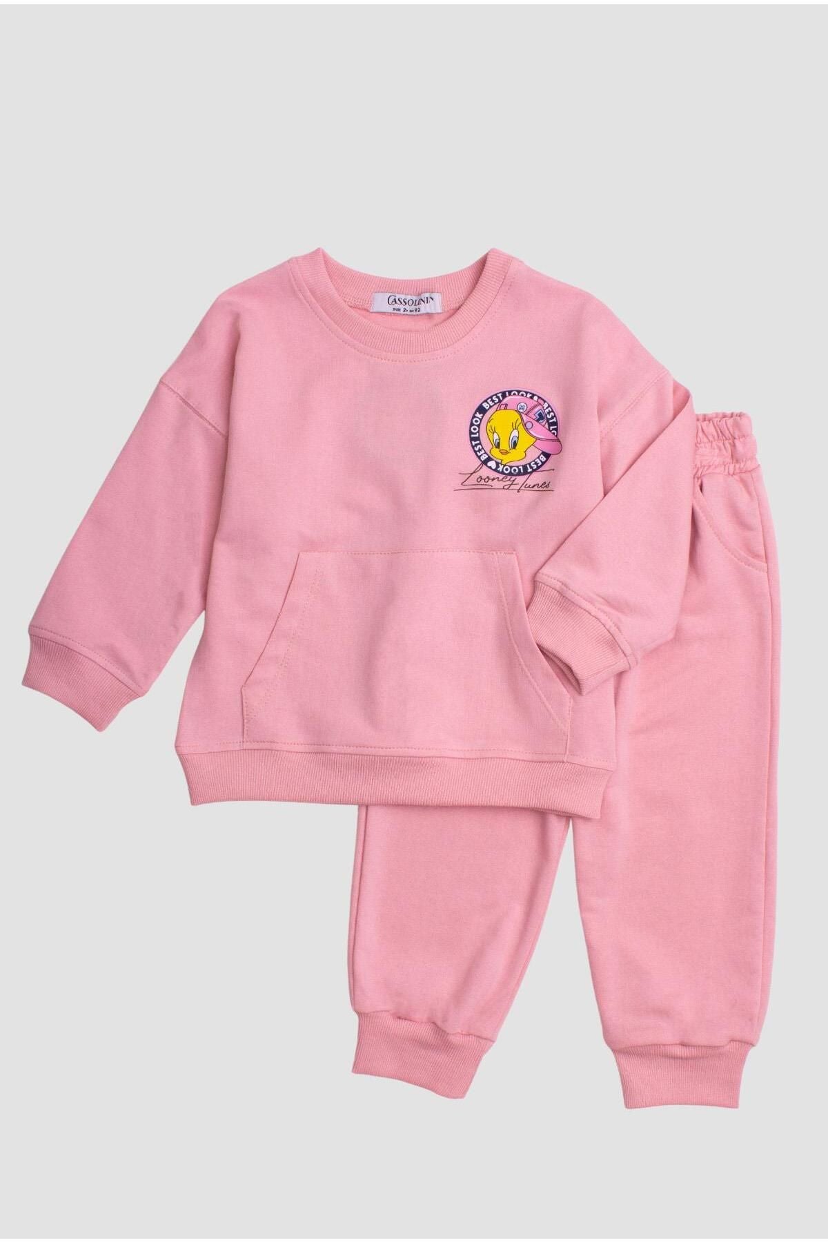Tweety Lones Tunes Baskılı Oversize Alt Üst Bebek Çocuk Eşorfman Takımı
